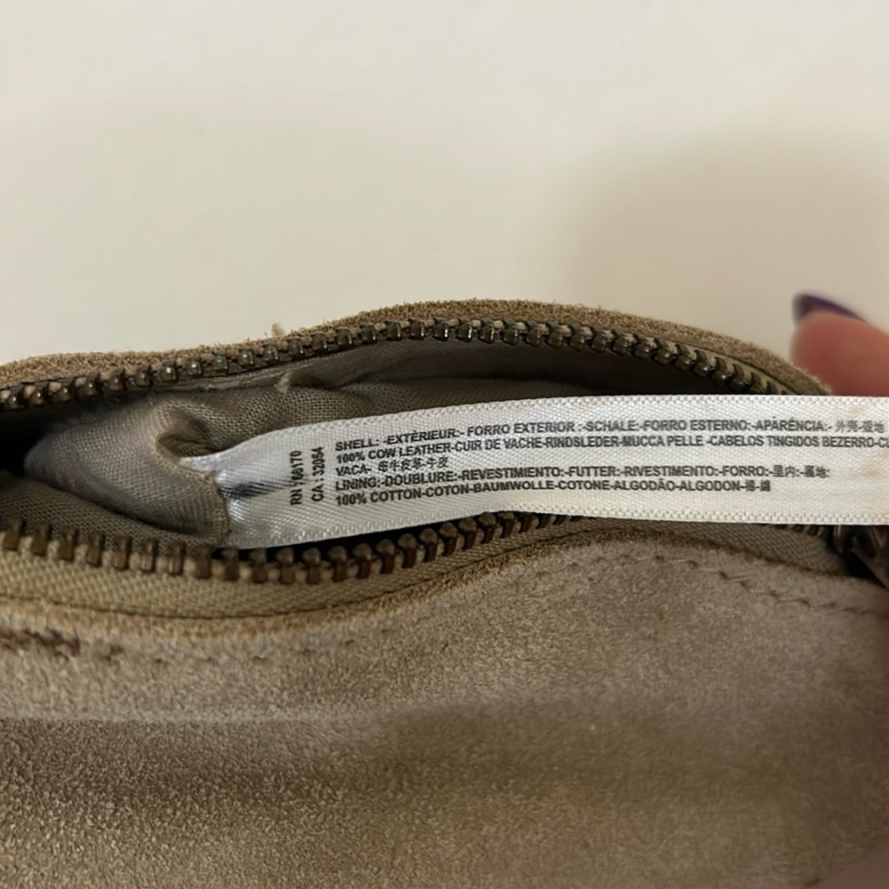 NWT Free People Kingsley Small Rounded Suede Braided Strap Wristlet in Natural - Picture 8 of 8